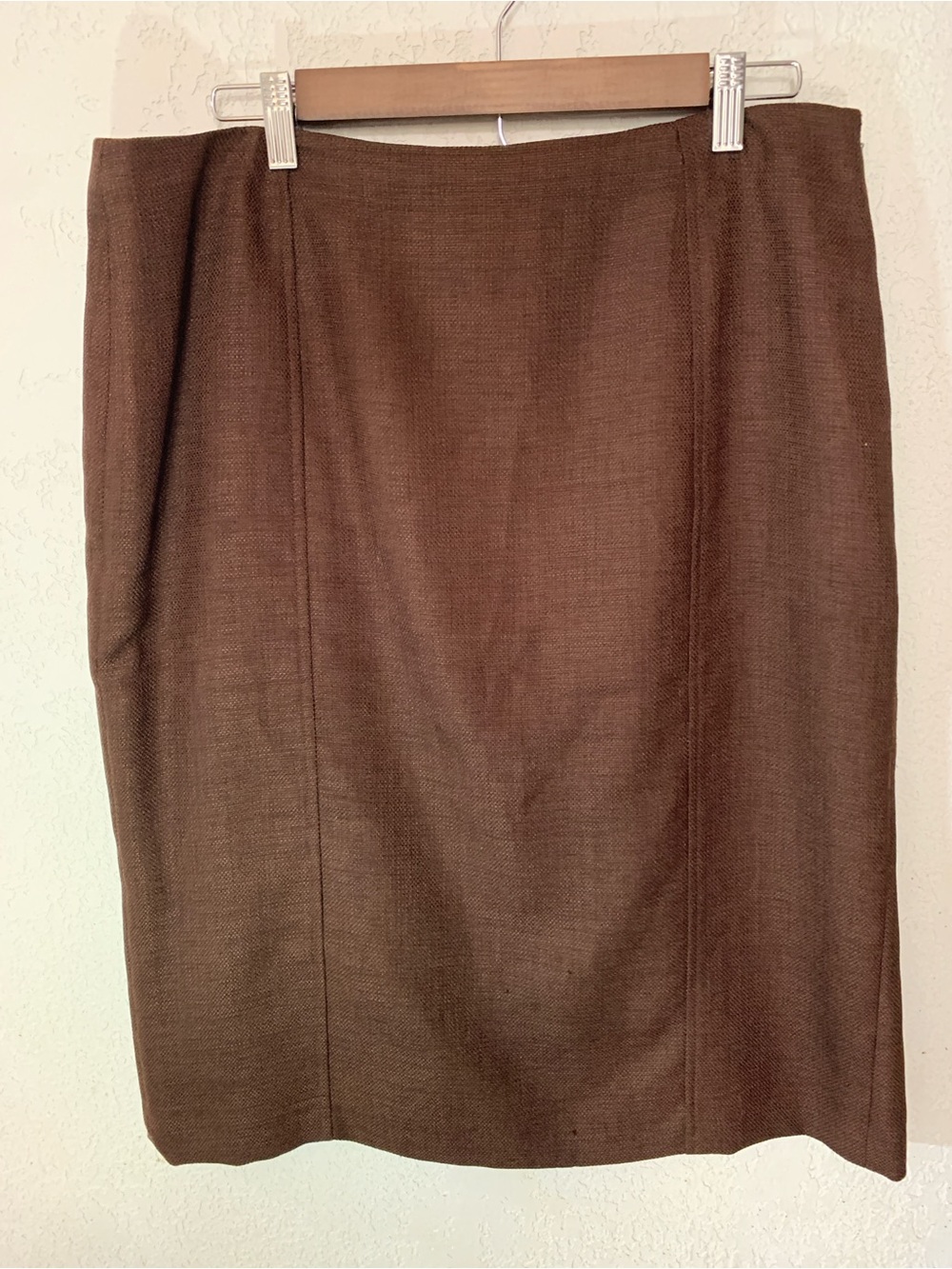 Kasper Brown Textured Pencil Skirt